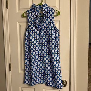 Mud Pie Sleeveless Whitney Ruffle Shift Dress